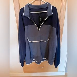 EDGAR + ASH Collar Zippered Pullover-New with Tag-Size XL